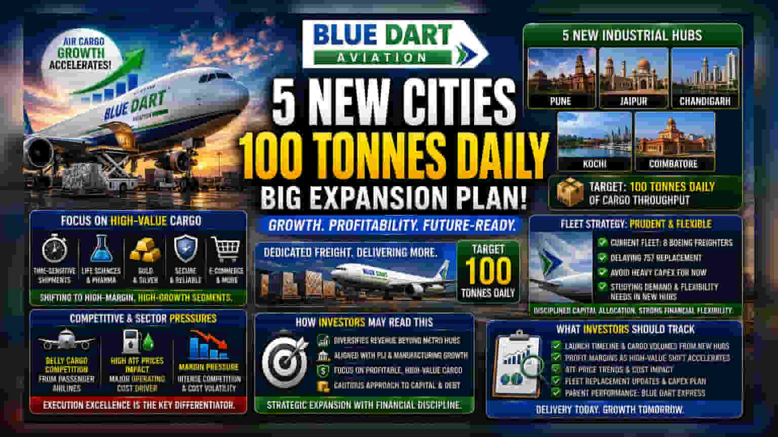Blue Dart Aviation का बड़ा कदम: 5 नए शहरों में खोलेगी एयर कार्गो हब!