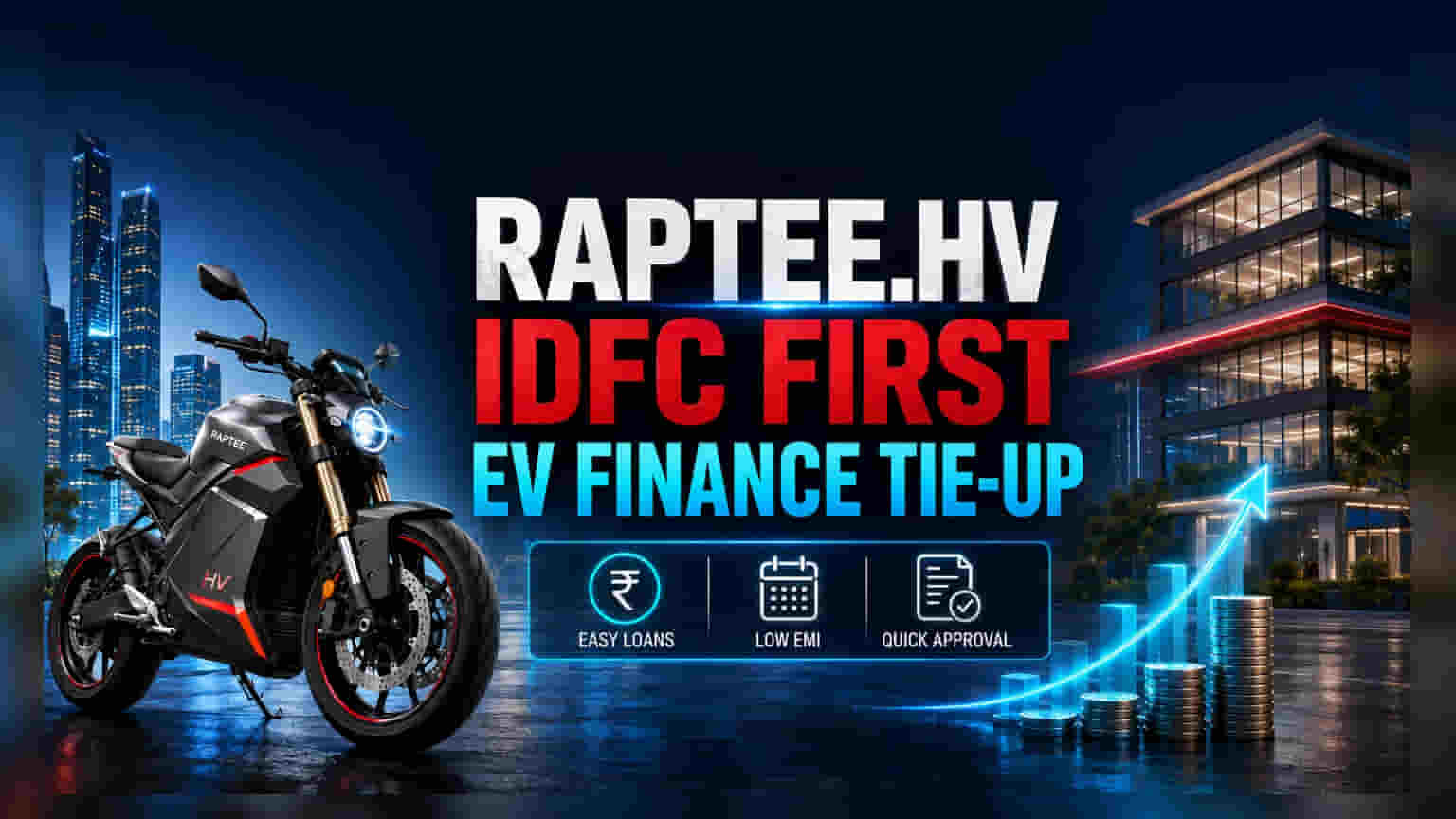 Raptee.HV-க்கு IDFC FIRST Bank கடன் உதவி: மின்சார பைக்குகளை வாங்க இனி சுலபம்!