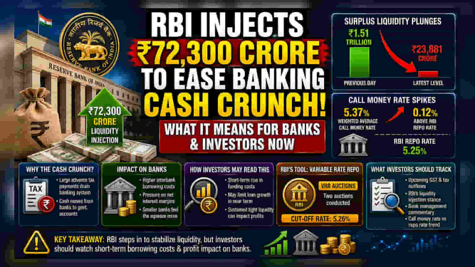 RBI Adds ₹72,300 Crore Liquidity: Banking Sector Impact