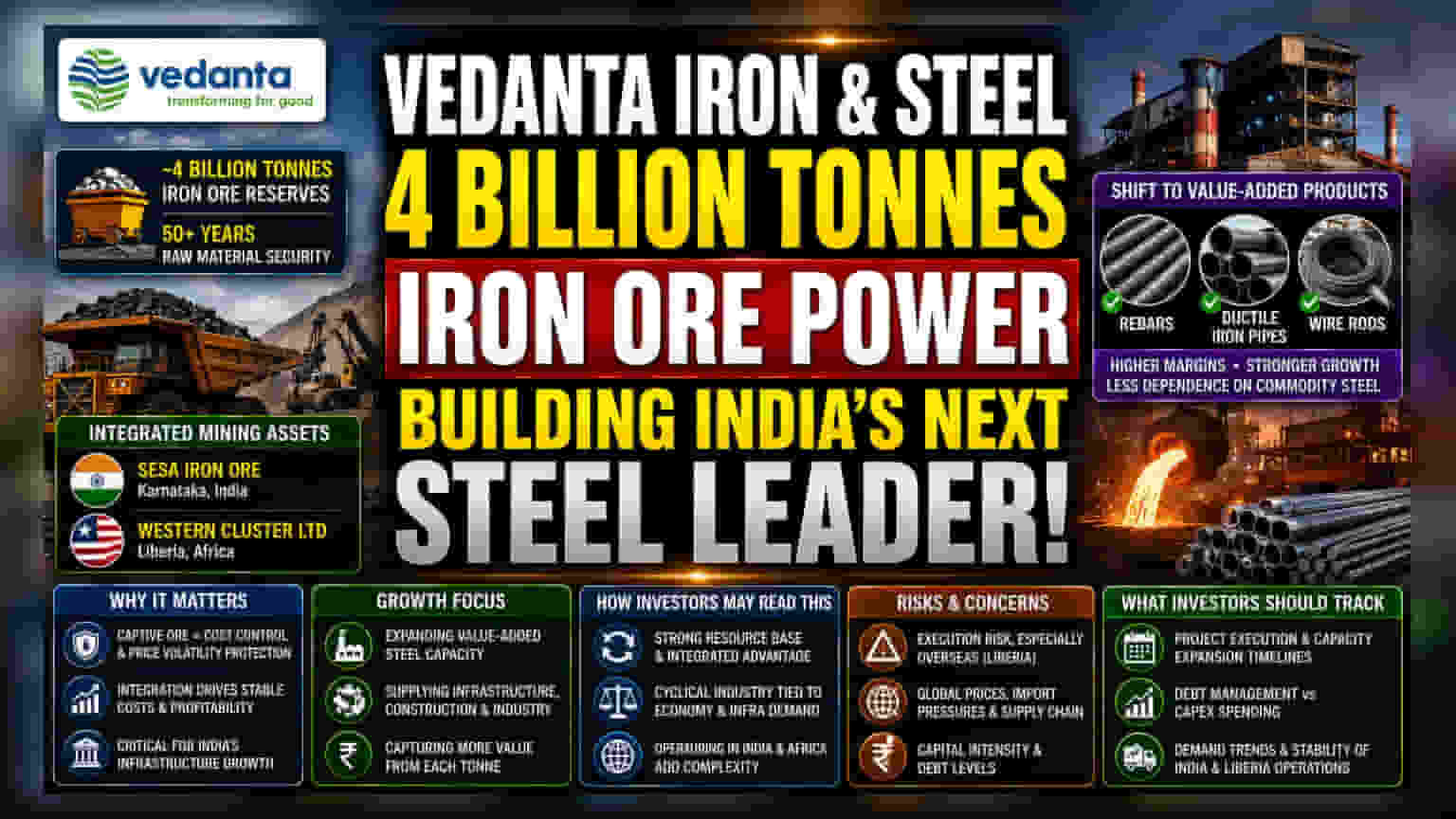 Vedanta Iron & Steel: 4 અબજ ટન આયર્ન ઓર રિઝર્વ સાથે નવી ધાતુની કંપનીનો ગ્રોથ પ્લાન