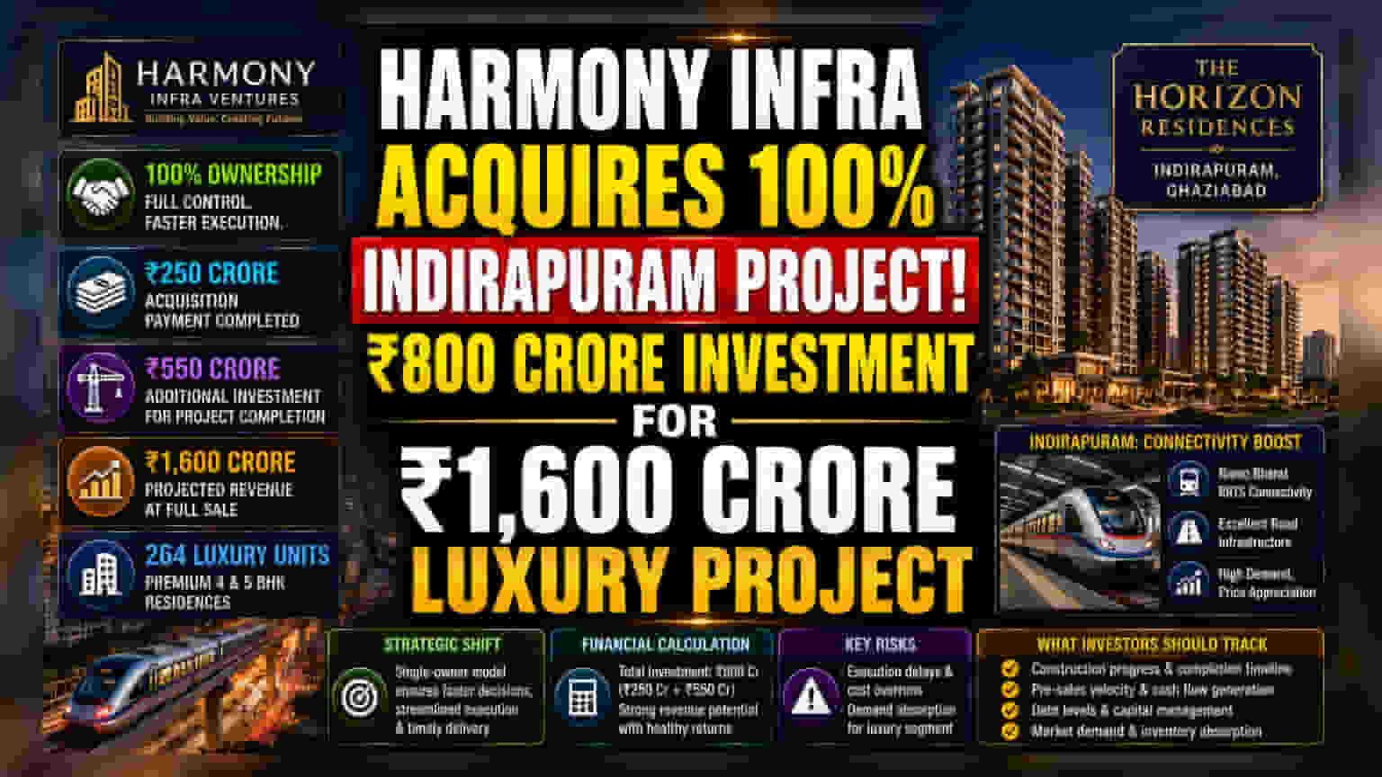 Harmony Infra: ఇందిరాపురం ప్రాజెక్టులో పూర్తి నియంత్రణ.. భారీ పెట్టుబడులకు రంగం సిద్ధం!