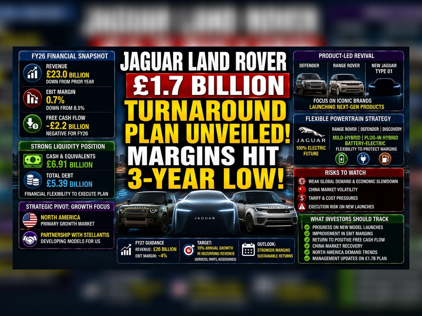 JLR Targets £1.7 Billion Turnaround After Tough FY26