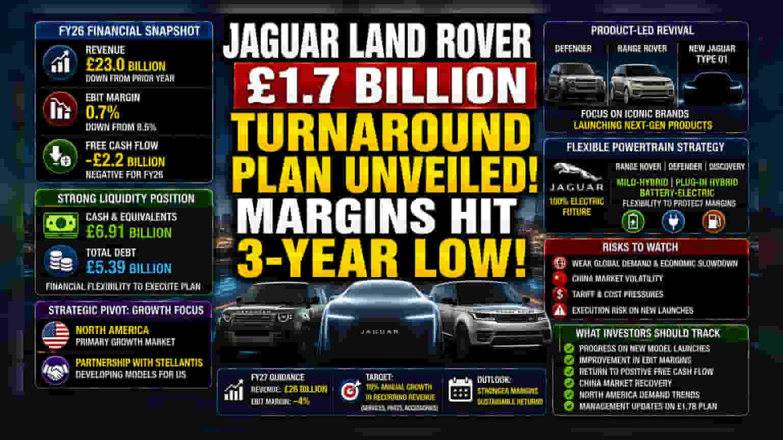 JLR Share Price: ટાટા મોટર્સની Jaguar Land Rover લાવશે ₹1.7 બિલિયનનો ટર્નઅરાઉન્ડ પ્લાન!