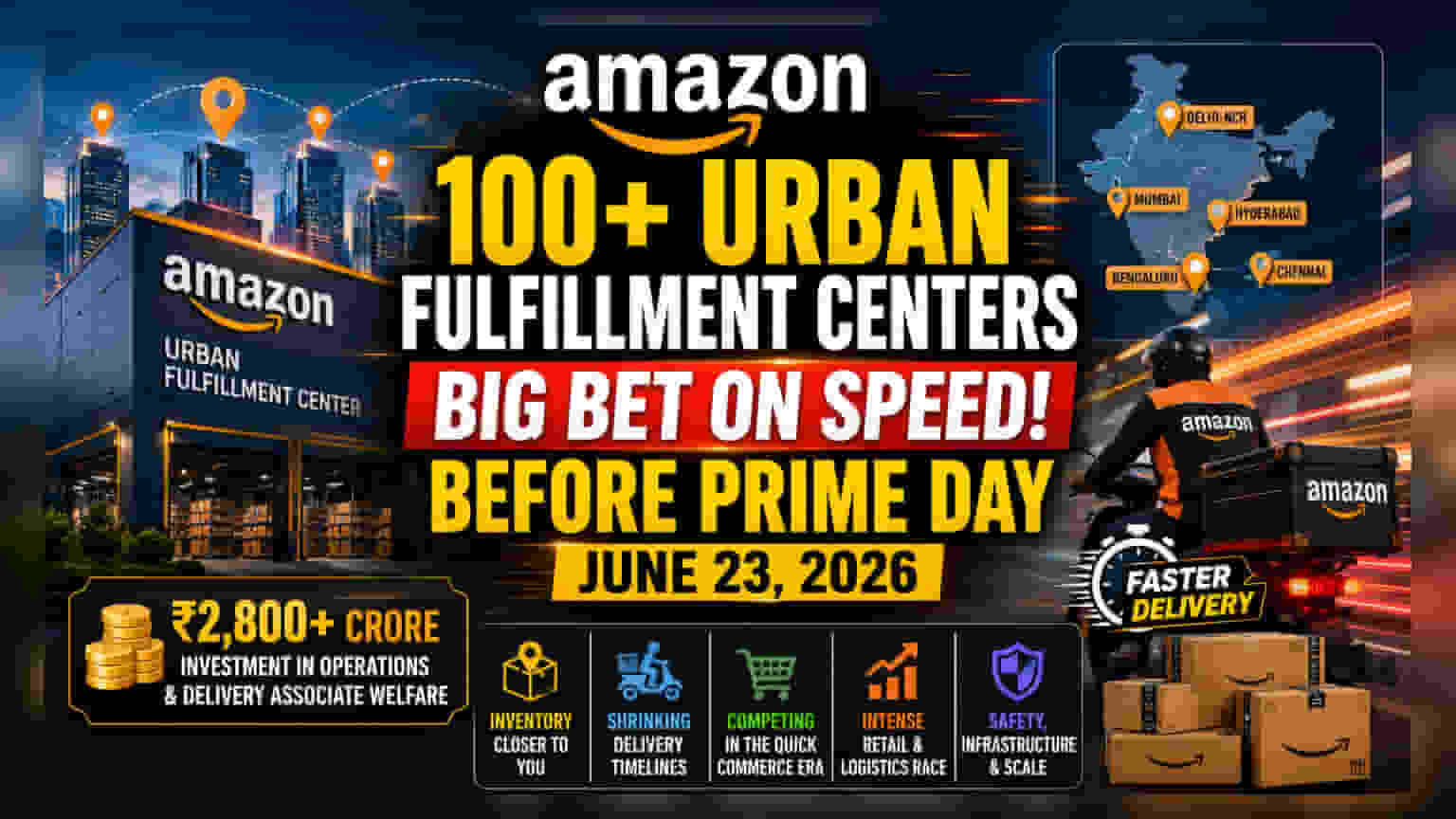 Amazon Indiaનો મોટો દાવ: ક્વિક કોમર્સને ટક્કર આપવા લોજિસ્ટિક્સમાં વિસ્તરણ
