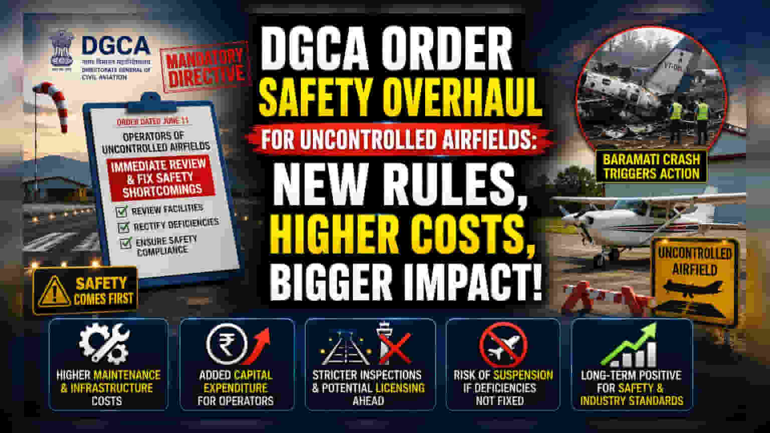 DGCA ची नवी नियमावली: विमान कंपन्यांवर वाढत्या खर्चाचा बोजा