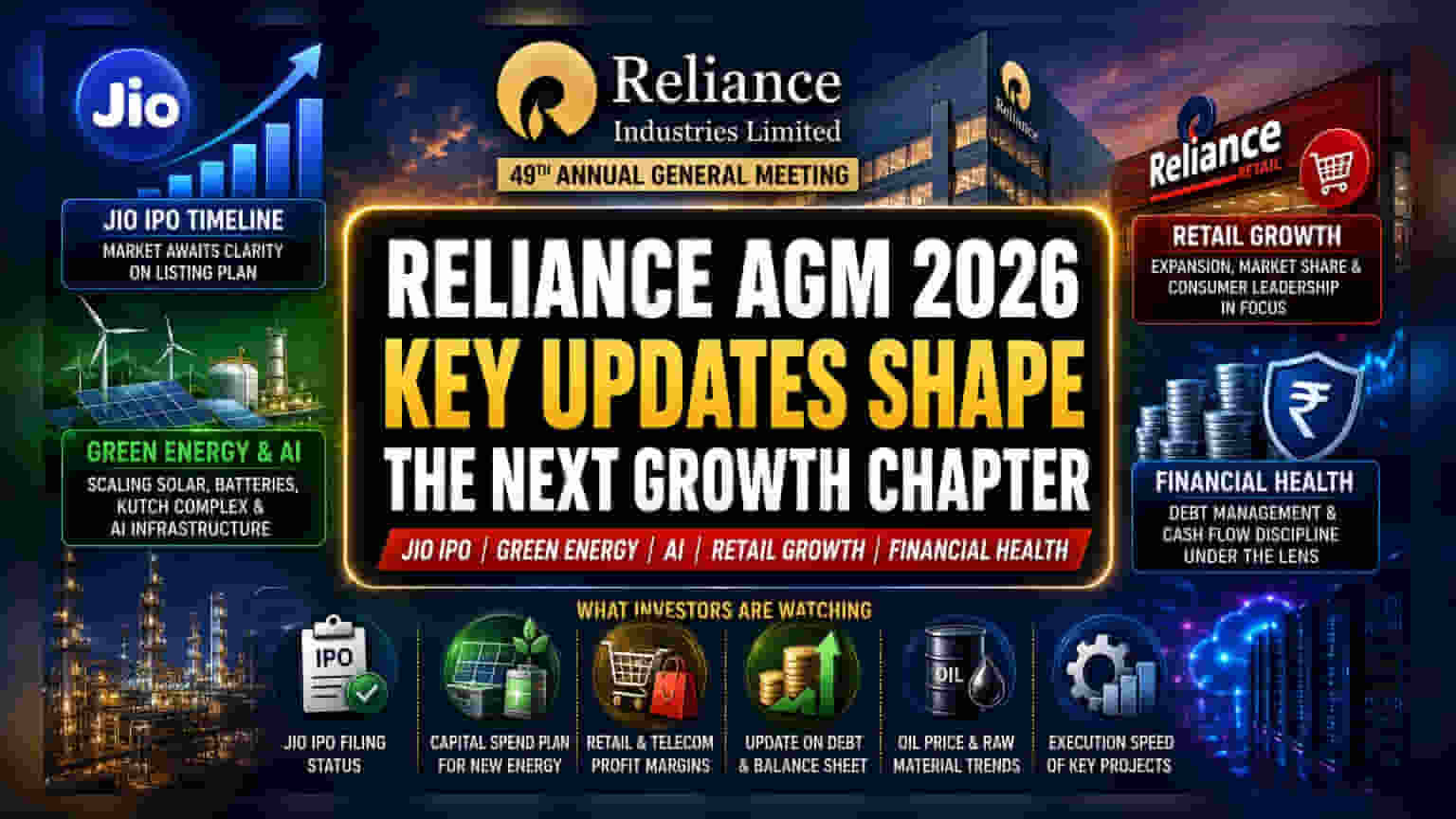 Reliance AGM: Jio IPO आणि ग्रीन एनर्जी अपडेट्सवर बाजाराची नजर