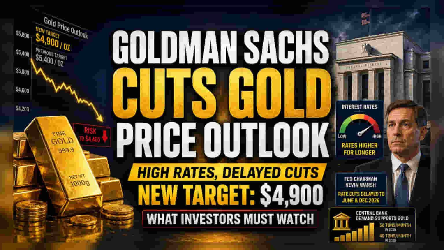 Goldman Sachs चा मोठा अंदाज: सोन्याचे भाव $500 नी घसरून $4,900 पर्यंत पोहोचणार!
