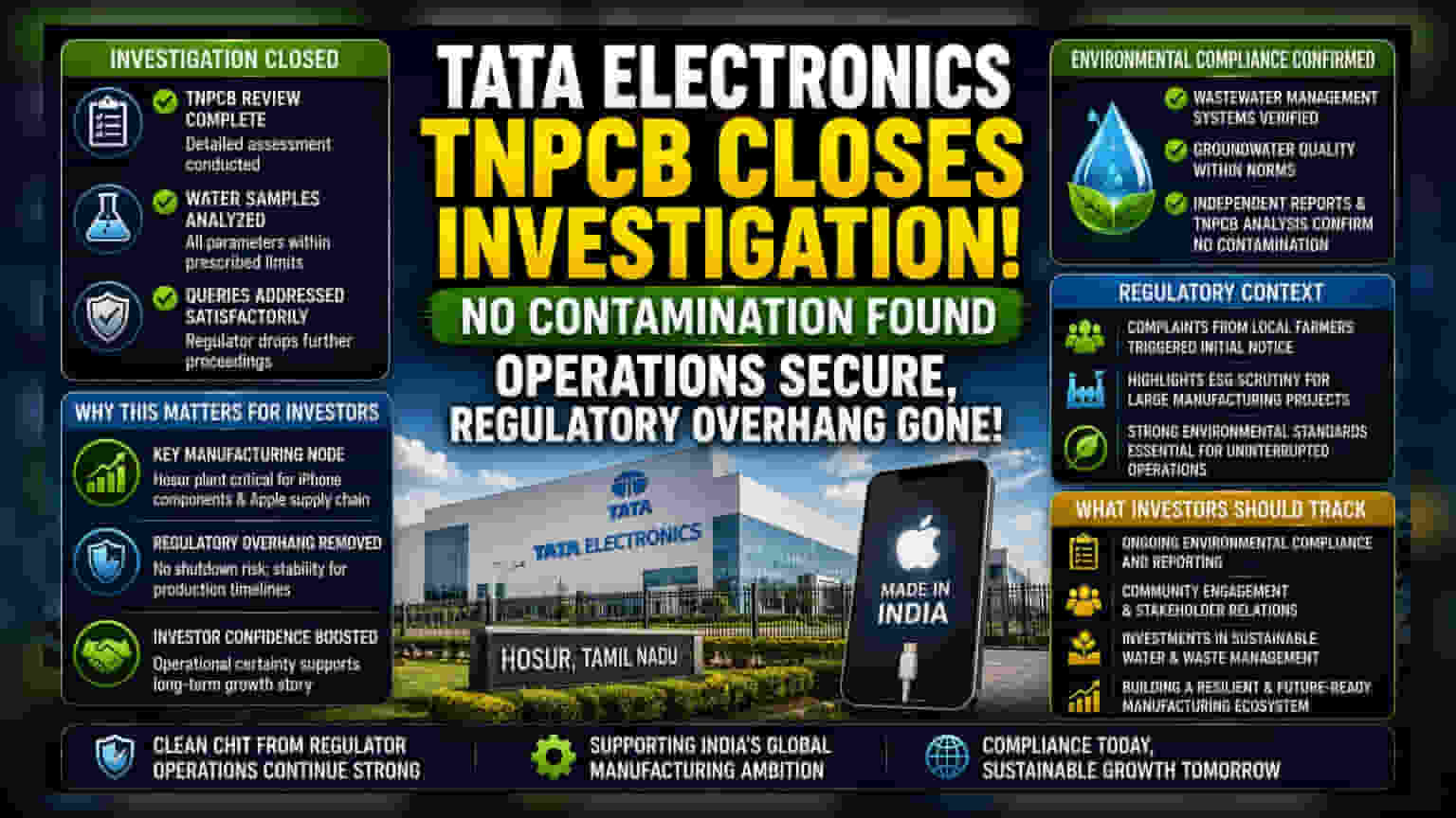 Tata Electronics Clears Environmental Probe at Hosur iPhone Plant