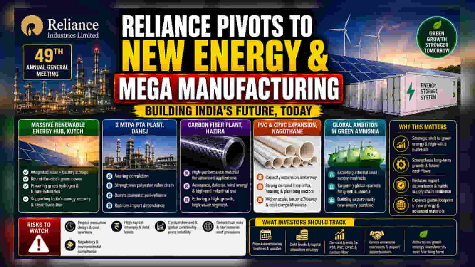 Reliance Outlines Green Energy and Manufacturing Growth