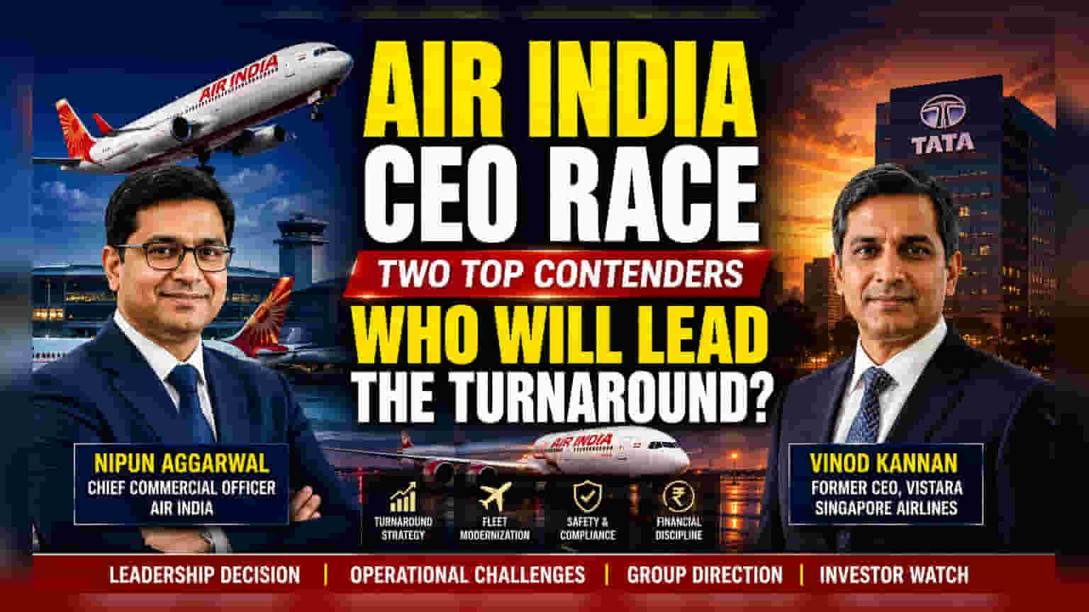 Air India ਦੇ ਨਵੇਂ CEO ਦਾ ਫੈਸਲਾ ਕਰਨ ਦੇ ਨੇੜੇ Tata Group, ਅੰਦਰੂਨੀ ਲੀਡਰਸ਼ਿਪ ਵਿੱਚ ਬਦਲਾਅ