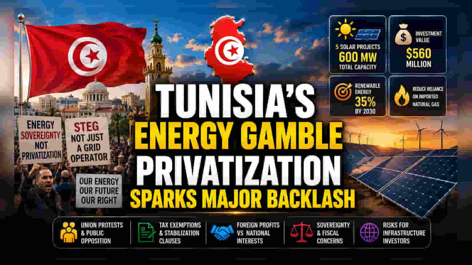 Tunisia Plans 600MW Solar Projects Amid Domestic Pushback