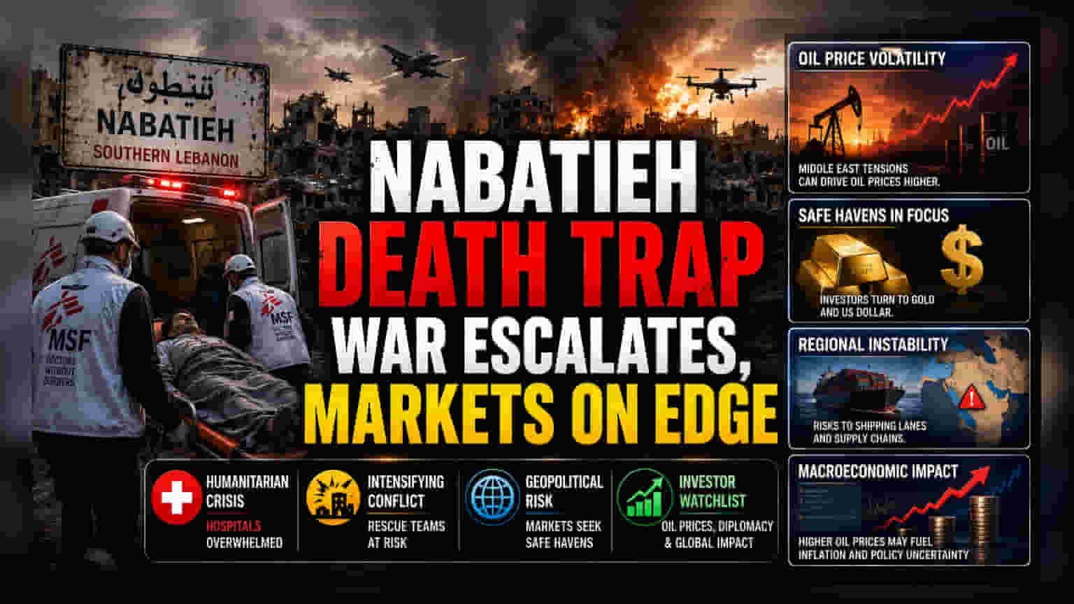 Lebanon Conflict: MSF ਨੇ Nabatieh ਨੂੰ ਦੱਸਿਆ 'ਮੌਤ ਦਾ ਫਾਹਾ'