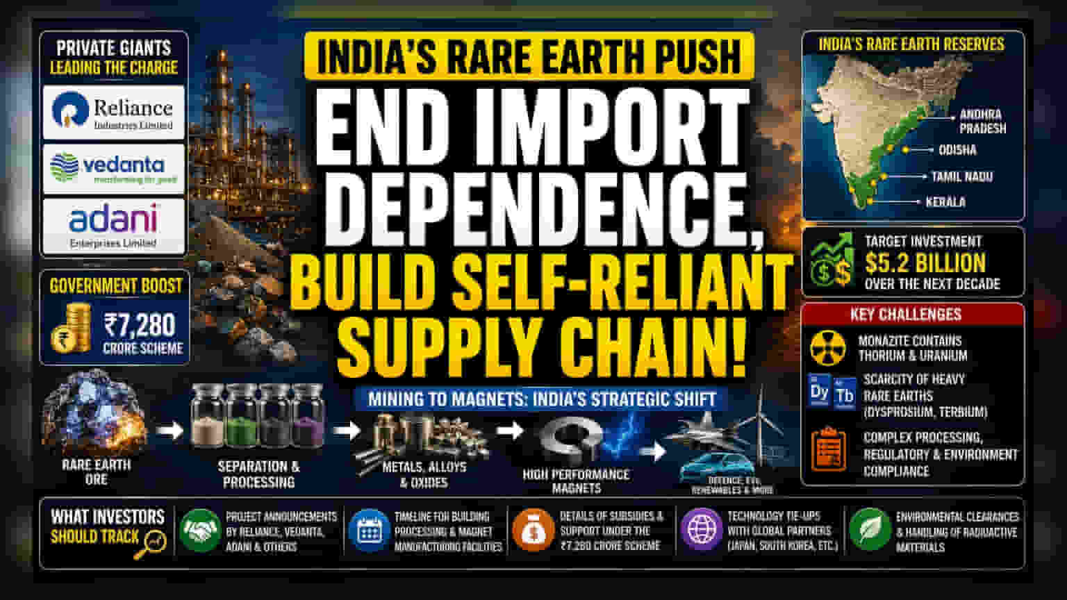 India Invites Private Giants to Build Rare Earth Capacity With ₹7,280 Cr Plan