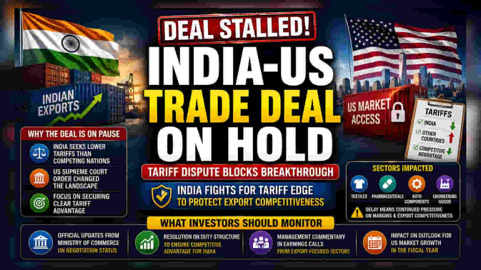 India-US Trade Deal: ਮੁਲਤਵੀ ਹੋਈ ਗੱਲਬਾਤ, ਭਾਰਤ ਚਾਹੁੰਦਾ ਹੈ ਟੈਰਿਫ 'ਚ ਫਾਇਦਾ