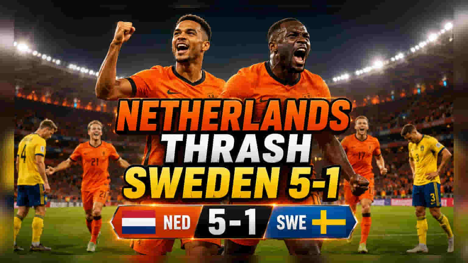Netherlands Beats Sweden 5-1 to Lead World Cup Group F