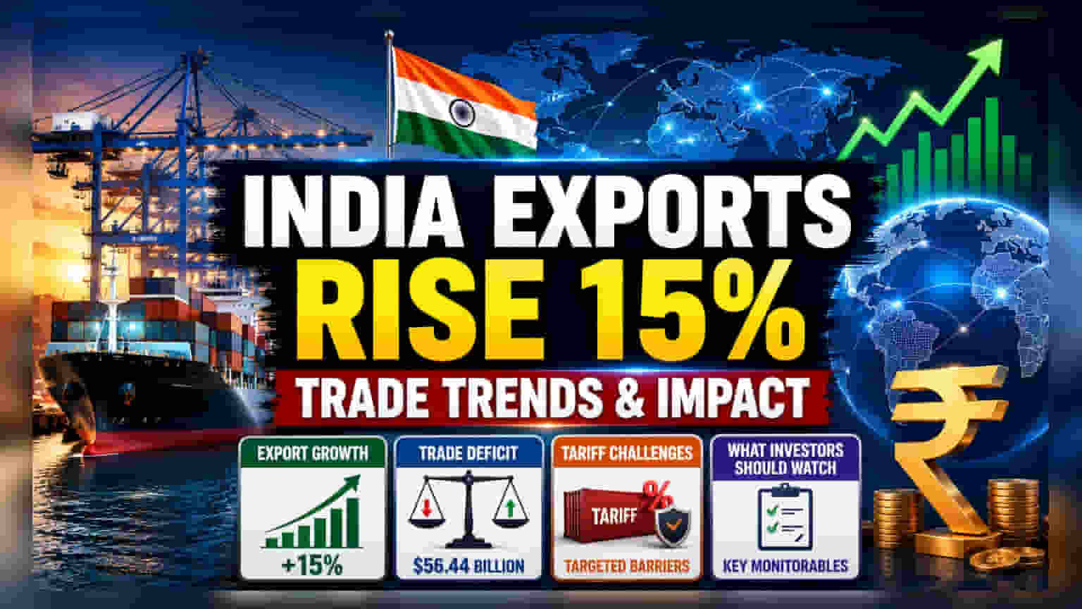 இந்திய ஏற்றுமதி **15%** உயர்வு: உலகப் பொருளாதாரச் சவால்களுக்கு மத்தியில் சாதனை!