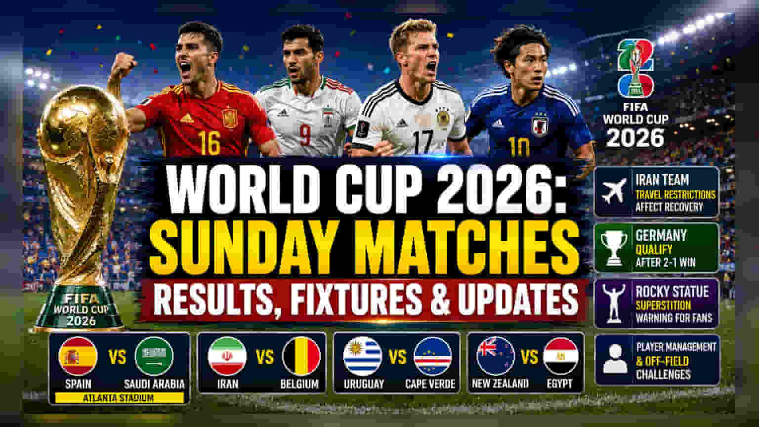 2026 World Cup: Spain and Iran Face Crucial Sunday Tests