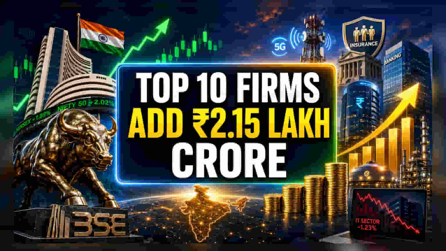 Top 10 Indian Firms Gain ₹2.15 Lakh Crore in Market Cap; Airtel Leads