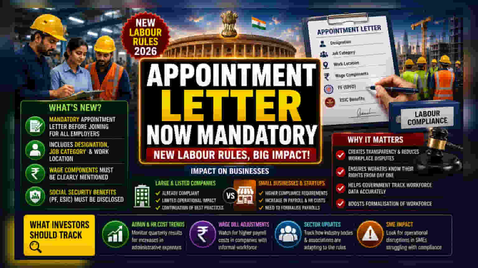 India’s New Labour Rules Mandate Appointment Letters for All