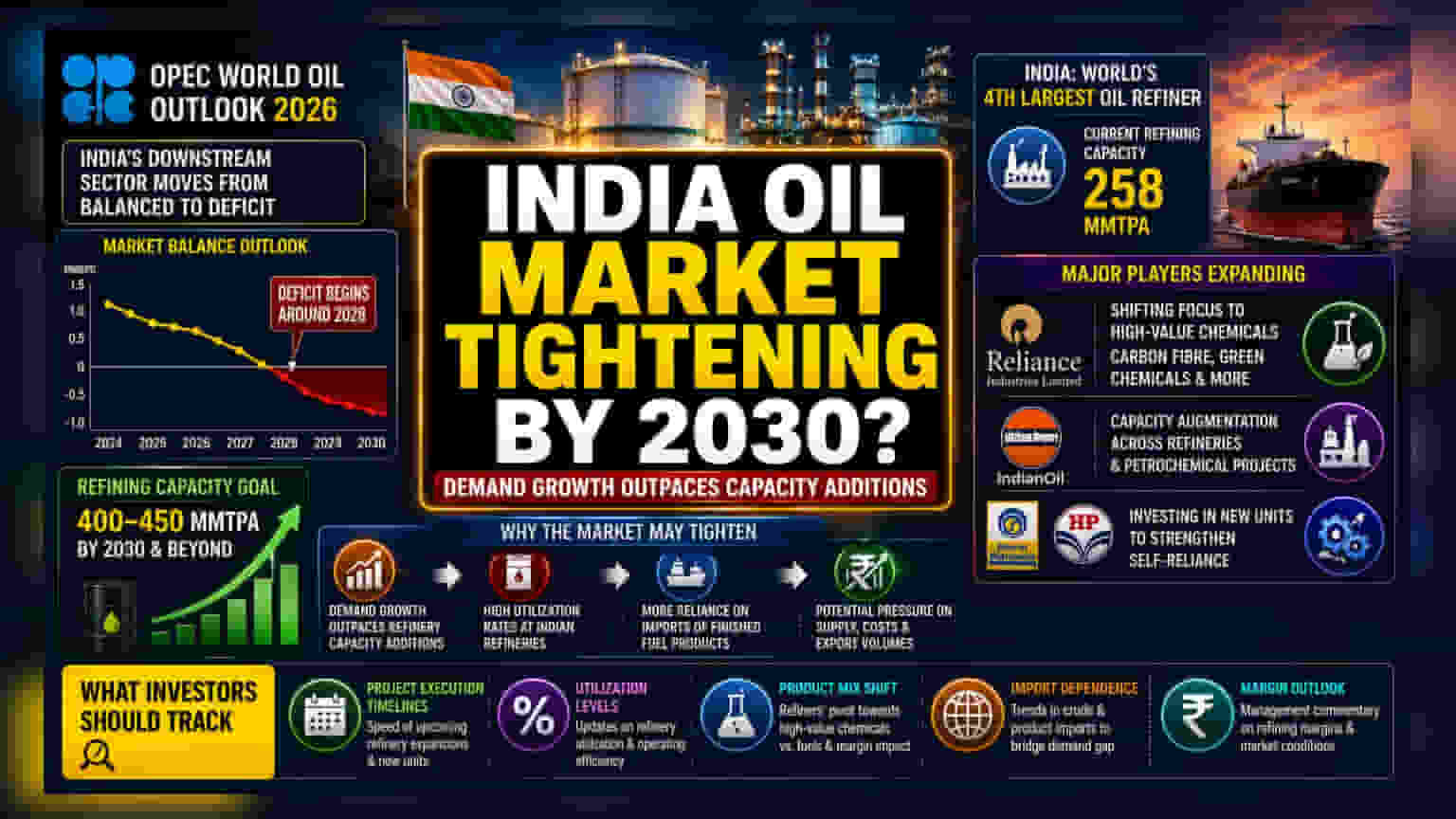 OPEC નો દાવો: 2030 સુધીમાં ભારતમાં પેટ્રોલિયમ ક્ષમતા ઘટશે, ઈમ્પોર્ટ્સ પર નિર્ભરતા વધશે