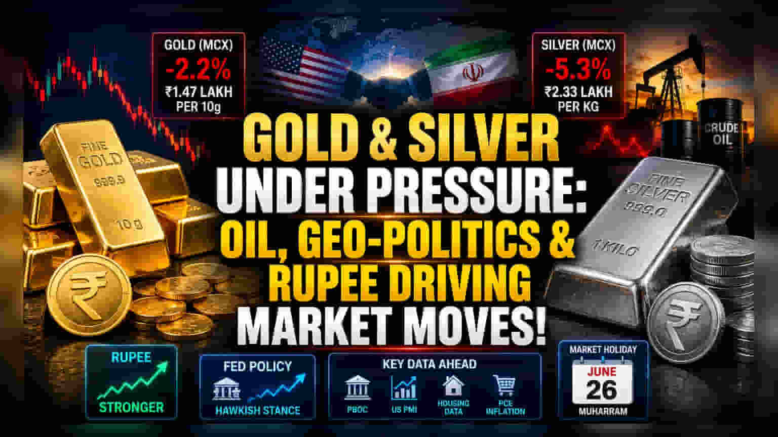 Gold-Silver Rate: सोन्या-चांदीच्या भावात अस्थिरता कायम, अमेरिका-इराण चर्चा आणि तेलाच्या किमतींचा परिणाम