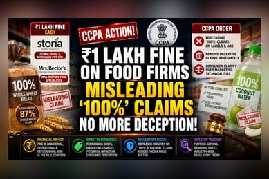 CCPA Fines Mrs. Bectors, Storia Foods ₹1 Lakh Each Over '100%' Labels