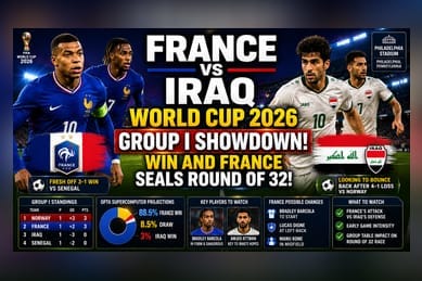 France Targets Round of 32 Spot in World Cup Clash Against Iraq