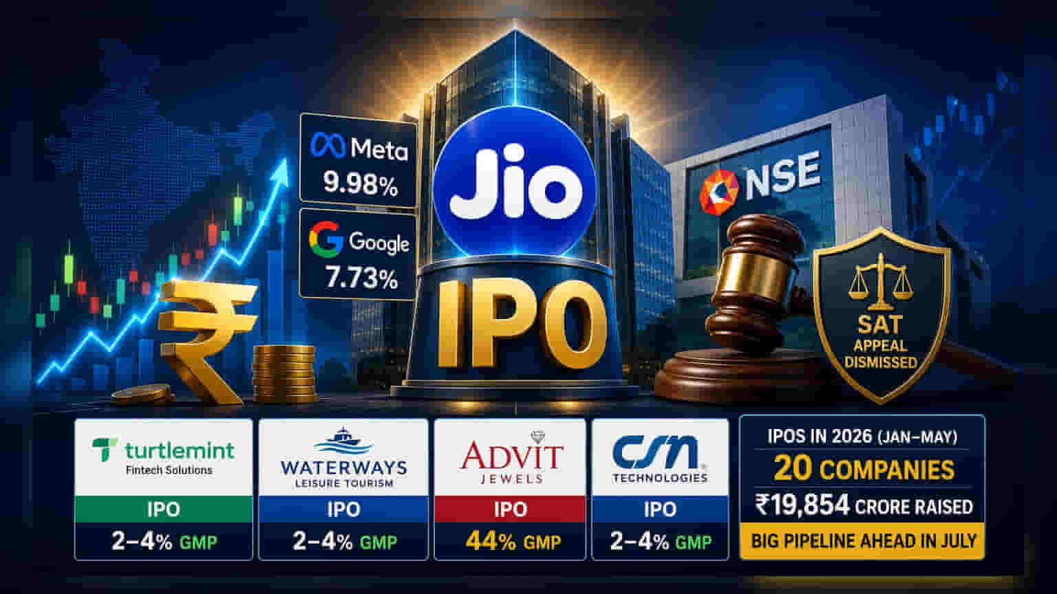 Jio IPO Eyes ₹9.5 Trillion Valuation; NSE Wins Legal Relief