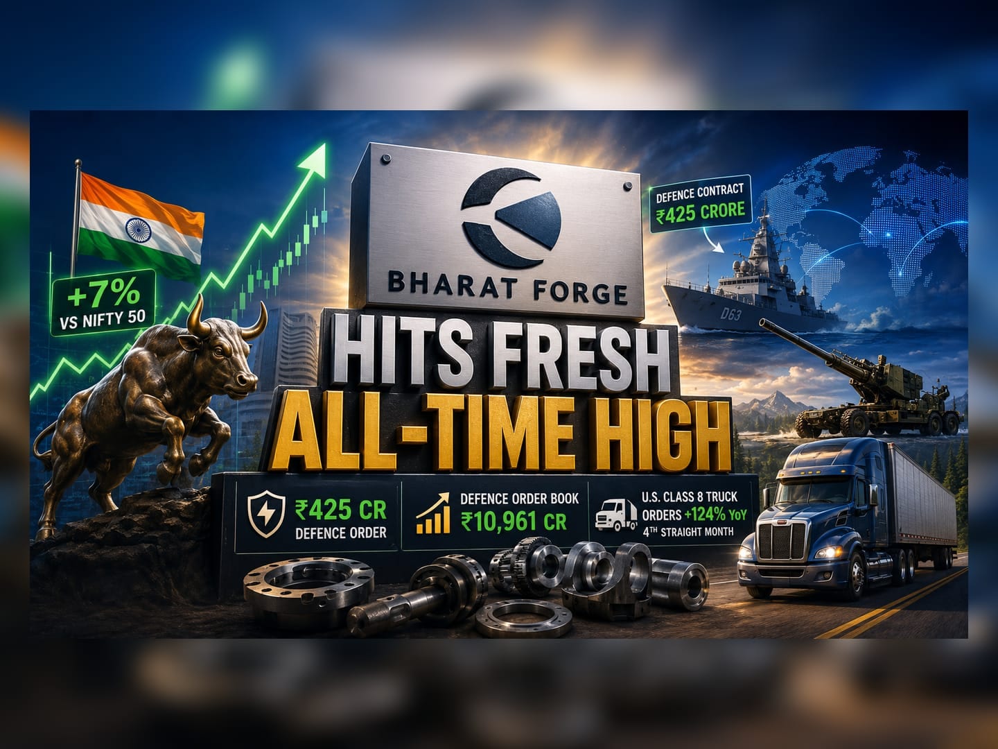 Bharat Forge Hits All-Time High on Defence Wins and Truck Demand