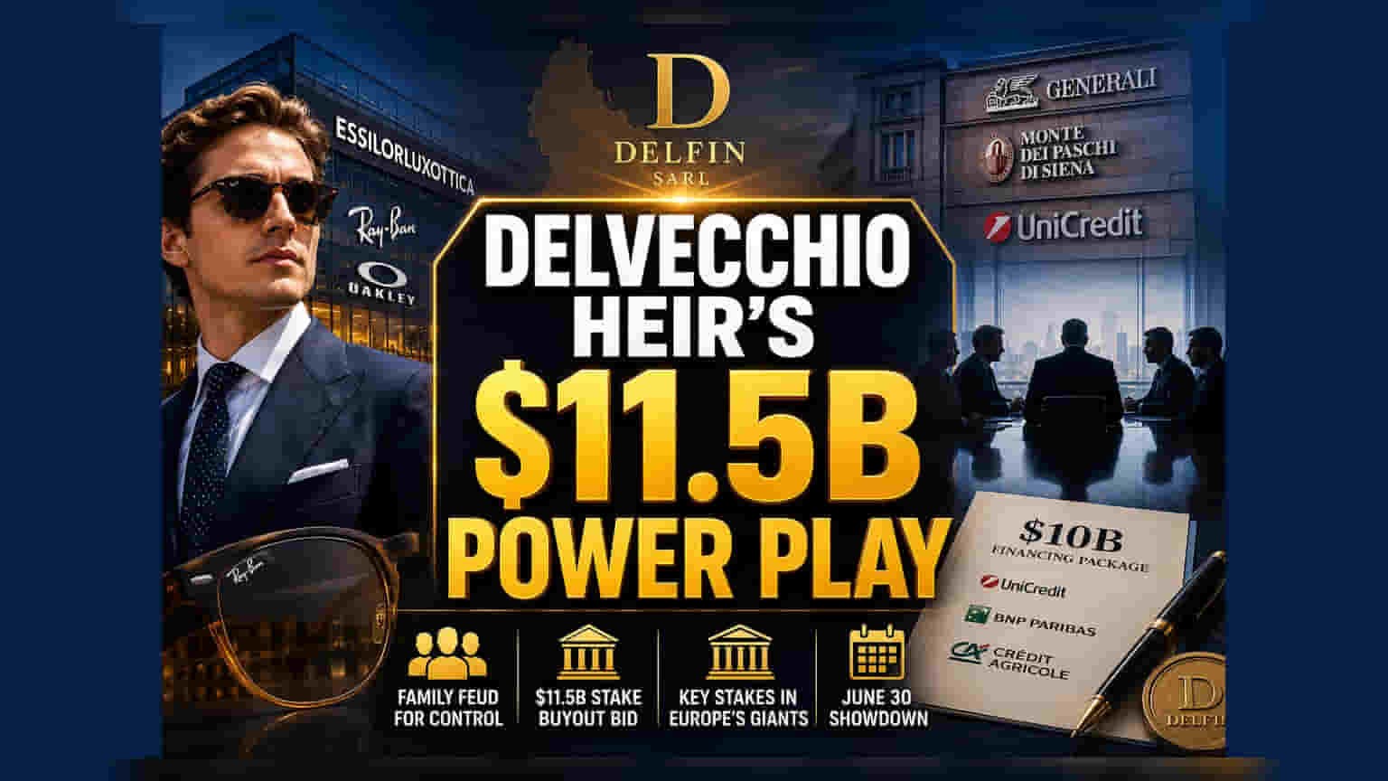 Ray-Ban Heir Leonardo Maria Del Vecchio Pushes for Control of $11.5 Billion Delfin Empire