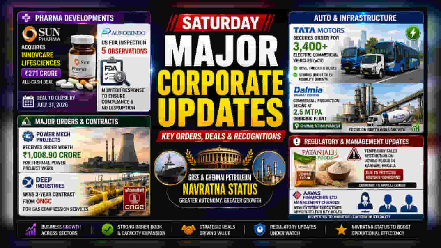 Sun Pharma, Tata Motors & Navratna Stocks: Key Market Updates
