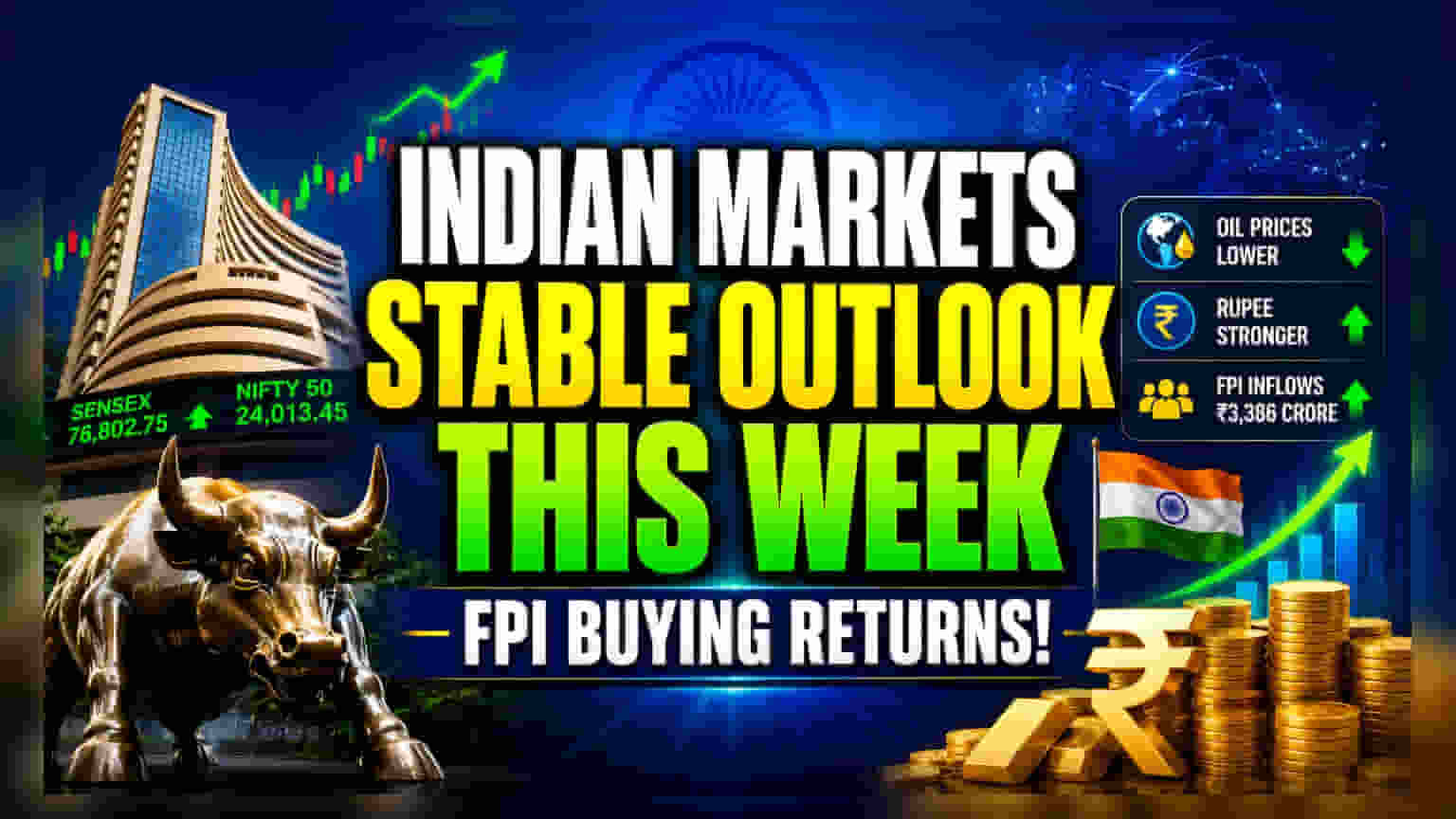 Indian Markets Eye Recovery As FPIs Turn Net Buyers With ₹3,386 Cr Inflow