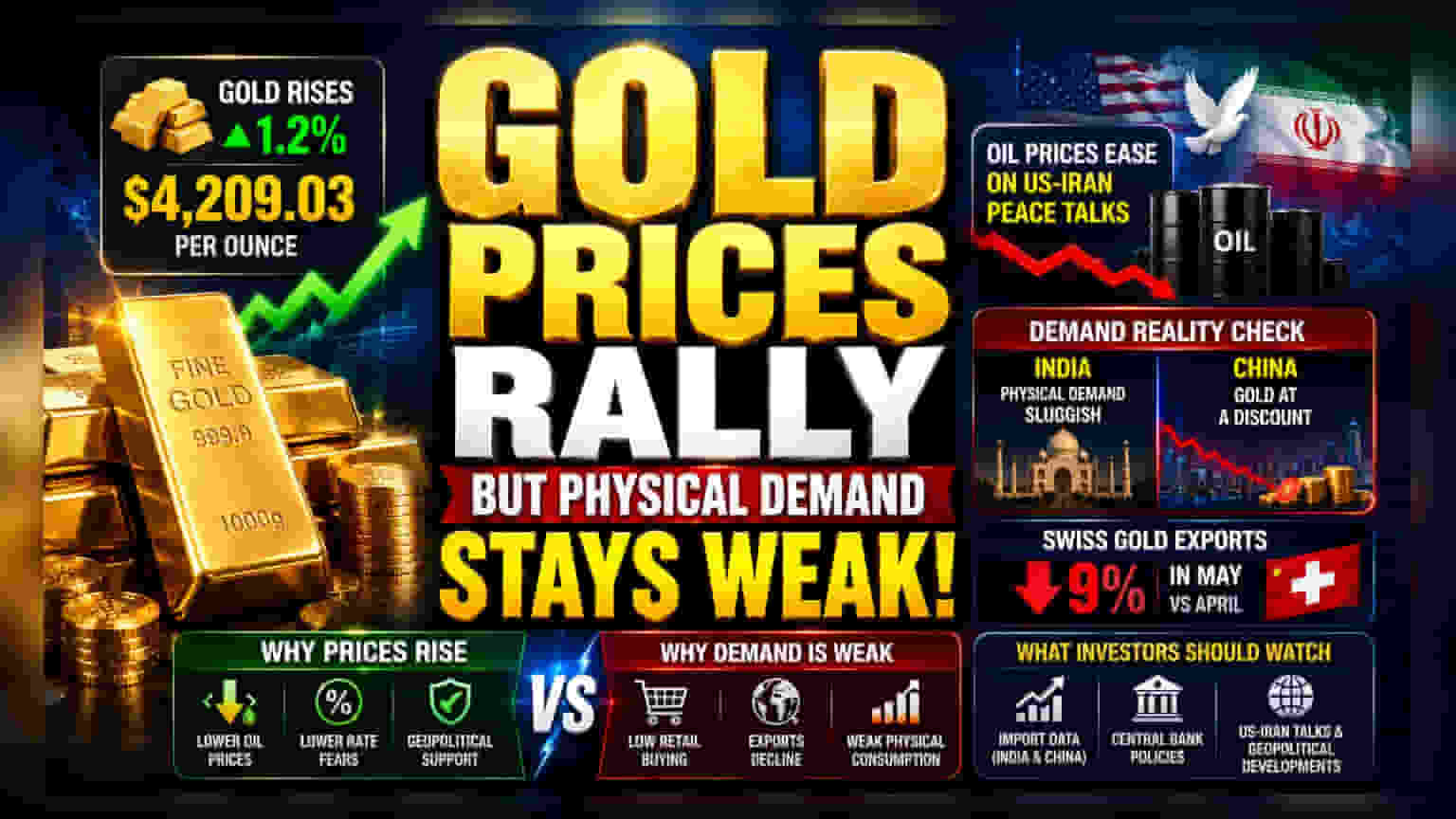 Gold Price Update: सोन्याच्या दरात मोठी वाढ! अमेरिकेच्या यशाने भाव वधारले, पण भारतीय ग्राहकांचा 'नो इंटरेस्ट'