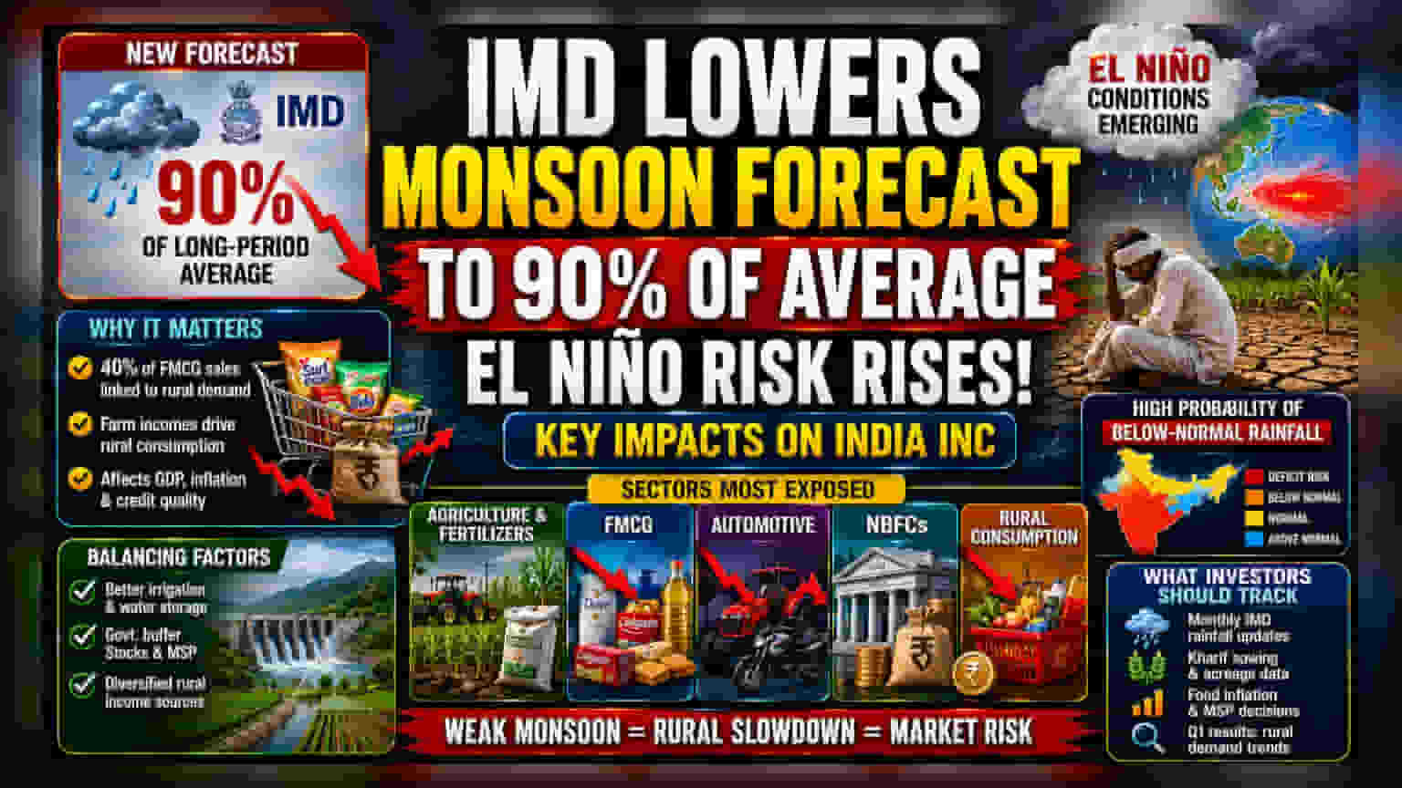 El Niño का खतरा: मॉनसून पर संकट, Agri और FMCG स्टॉक्स पर आंच!