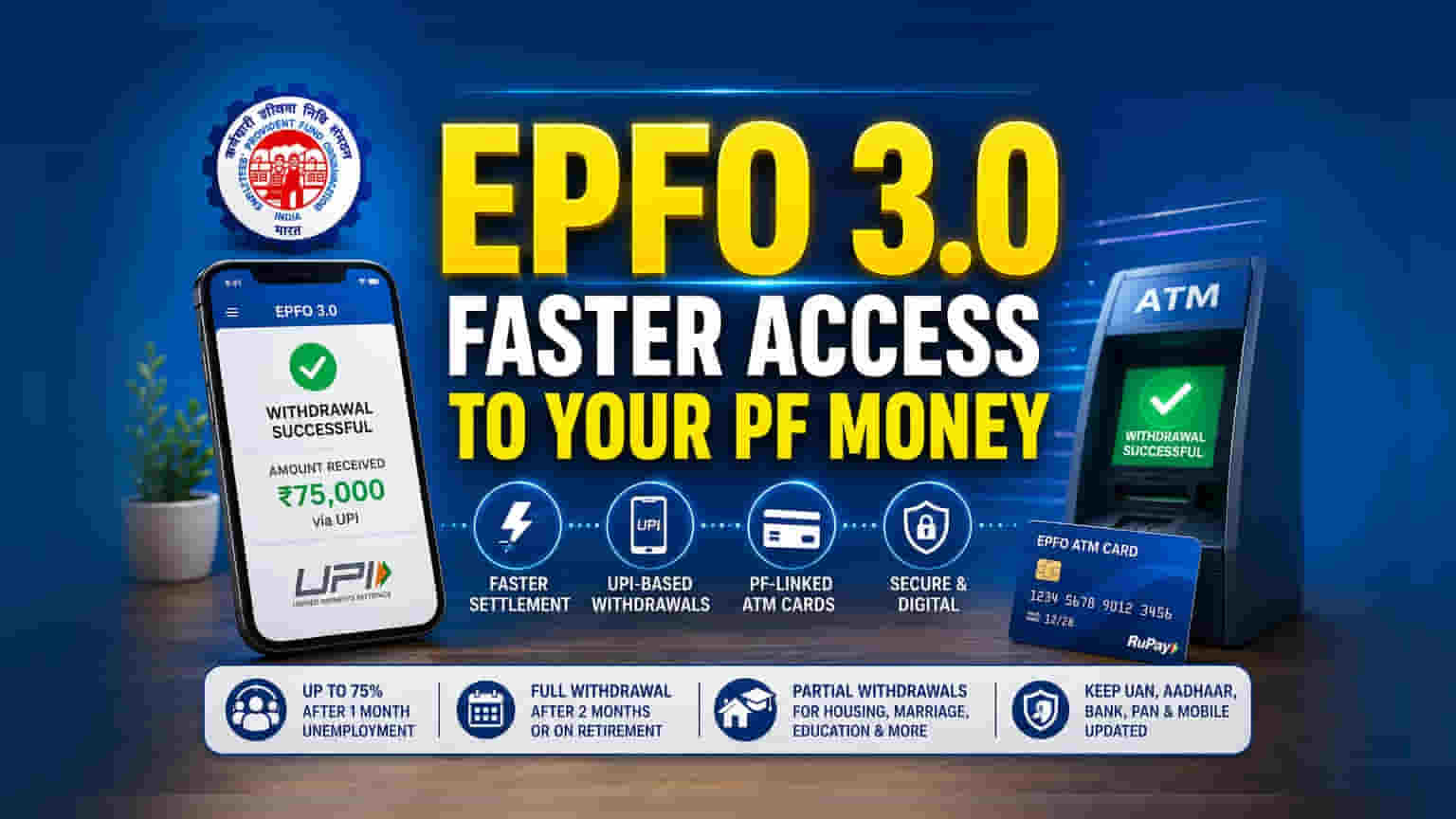 EPFO 3.0 To Enable UPI And ATM Withdrawals For PF Members