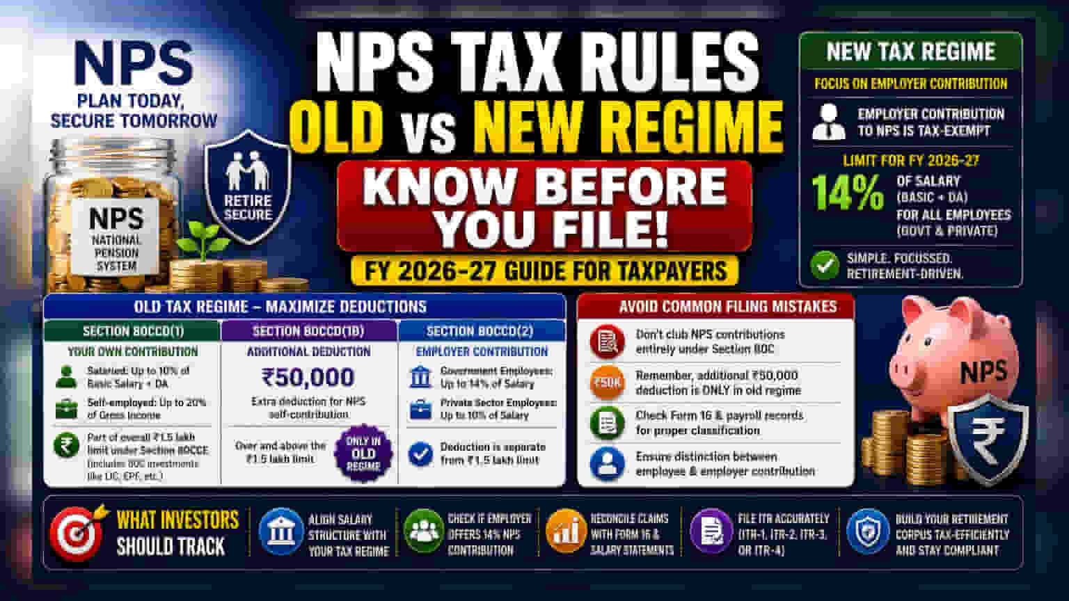 NPS Tax Rules For FY 2026-27: Old vs. New Regime Explained