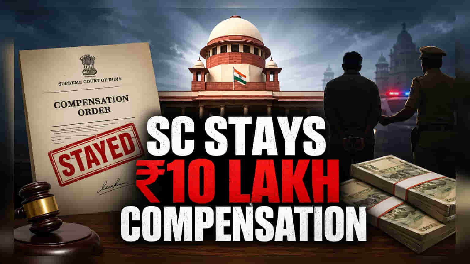 సుప్రీంకోర్టు స్టే: అక్రమ నిర్బంధానికి ₹10 లక్షల పరిహారంపై తాత్కాలిక బ్రేక్