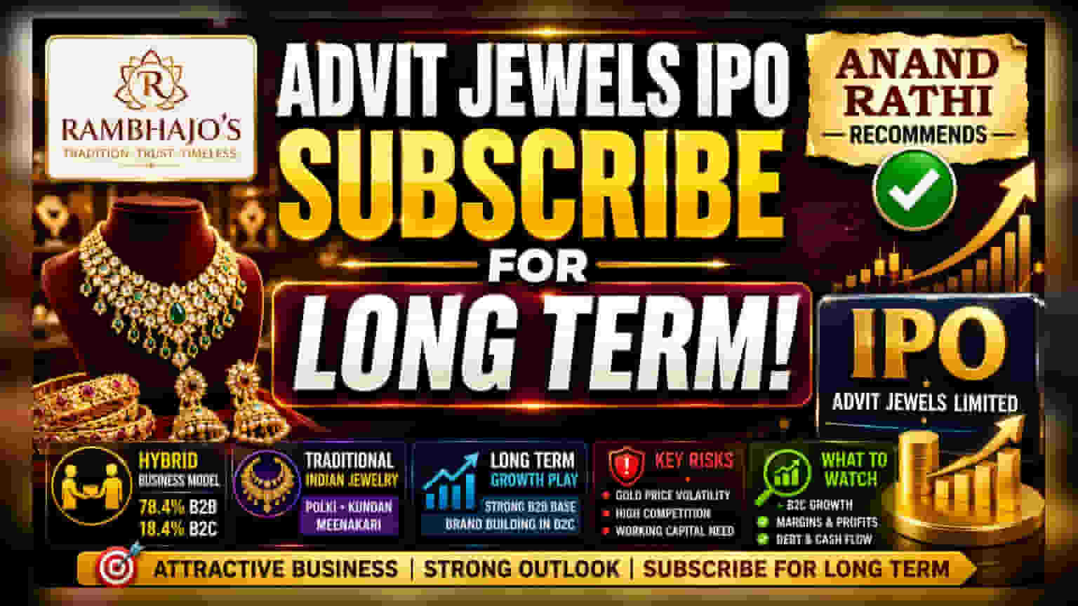 Advit Jewels IPO: રોકાણકારો માટે આનંદ રાઠીની સલાહ - 'લાંબા ગાળા માટે સબ્સ્ક્રાઇબ કરો'