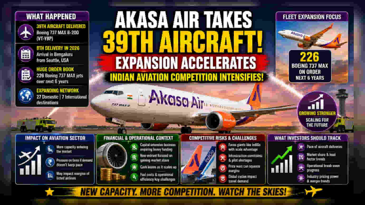 Akasa Air Adds 39th Boeing 737 MAX to Fleet