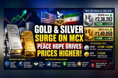 Gold, Silver Prices Jump On MCX As Geopolitical Tensions Ease