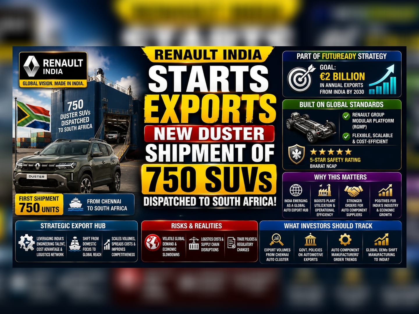 Renault India Begins Duster Exports to South Africa