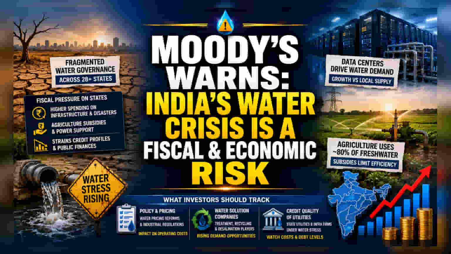 Moody’s Warns India’s Water Management Risks Fiscal Health