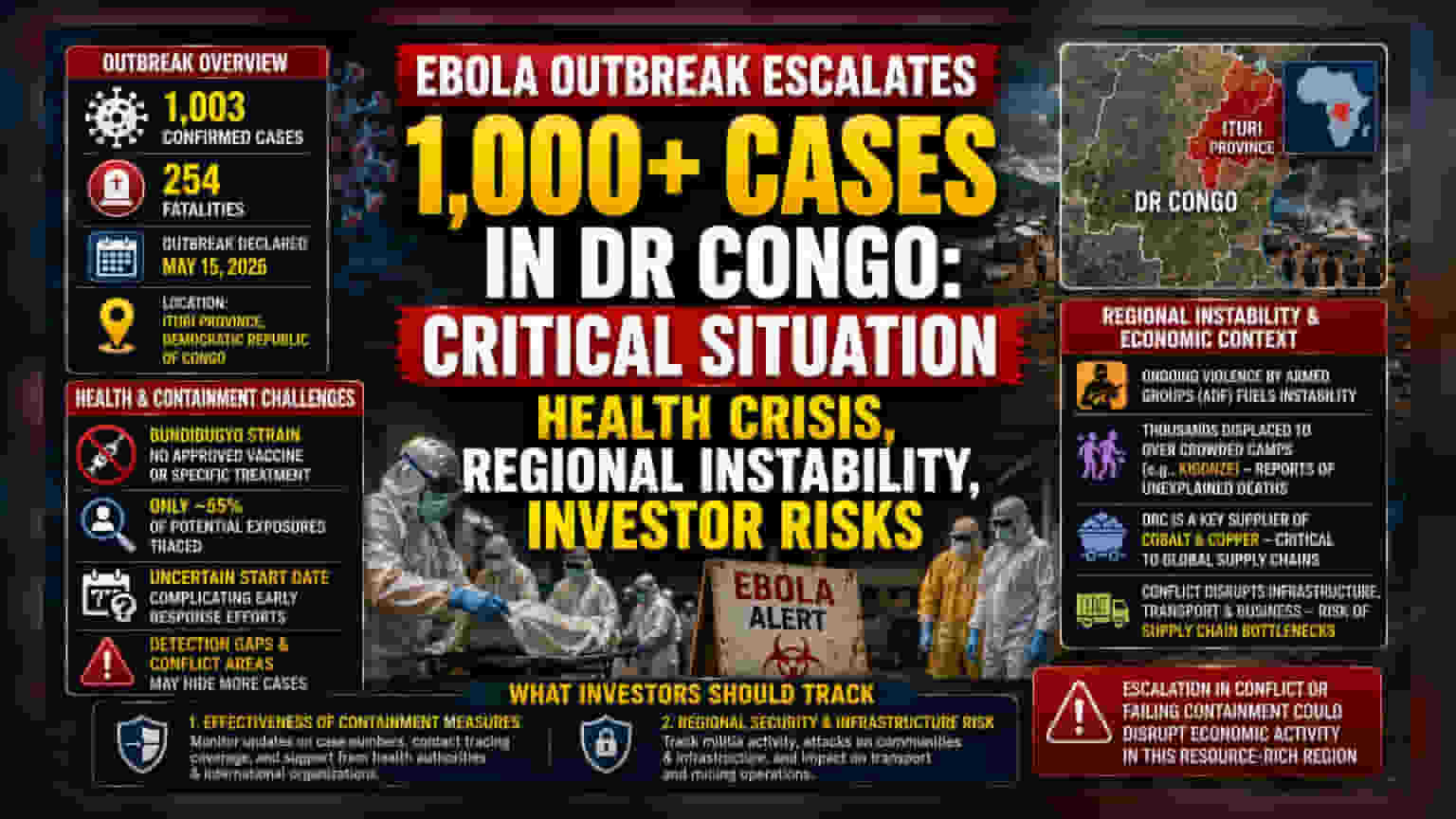 DR Congo Ebola Cases Cross 1,000; Regional Stability Risks Rise