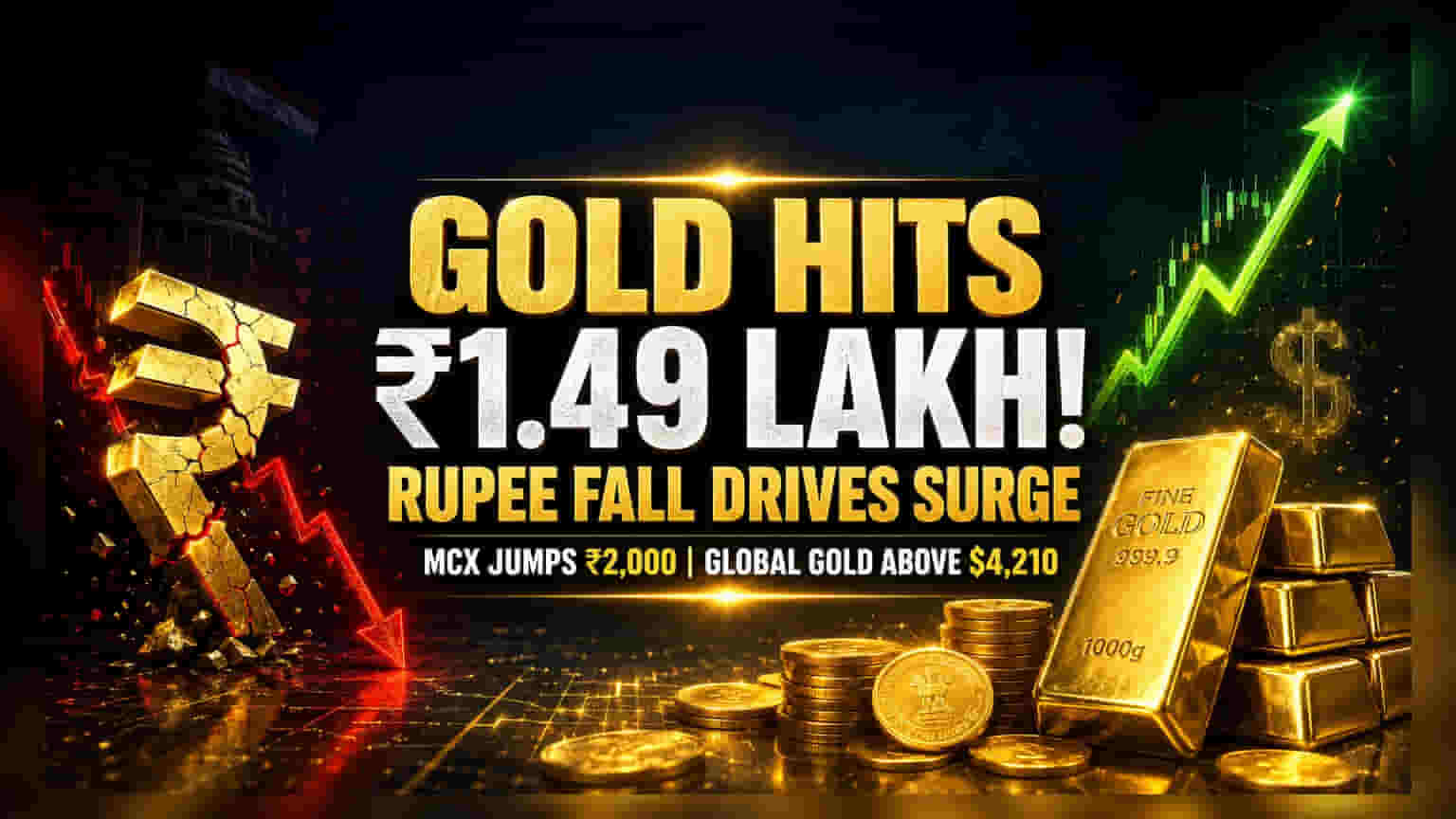 Gold Prices Rise ₹2,000 On MCX As Rupee Weakens To 94.7
