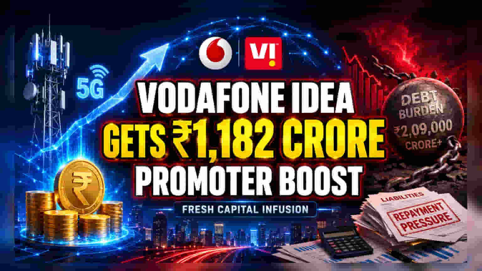 Vodafone Idea Raises ₹1,182 Crore From Promoters