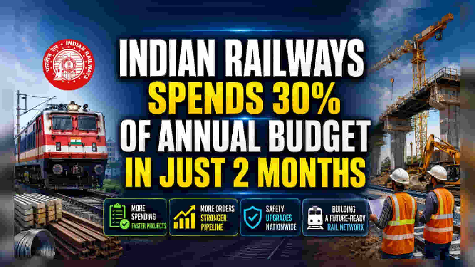 Indian Railways Share: રેલવેનો ધમાકેદાર ખર્ચ! 2 મહિનામાં વાપર્યા ₹84,000 કરોડ, શેરબજારમાં તેજીની આશા