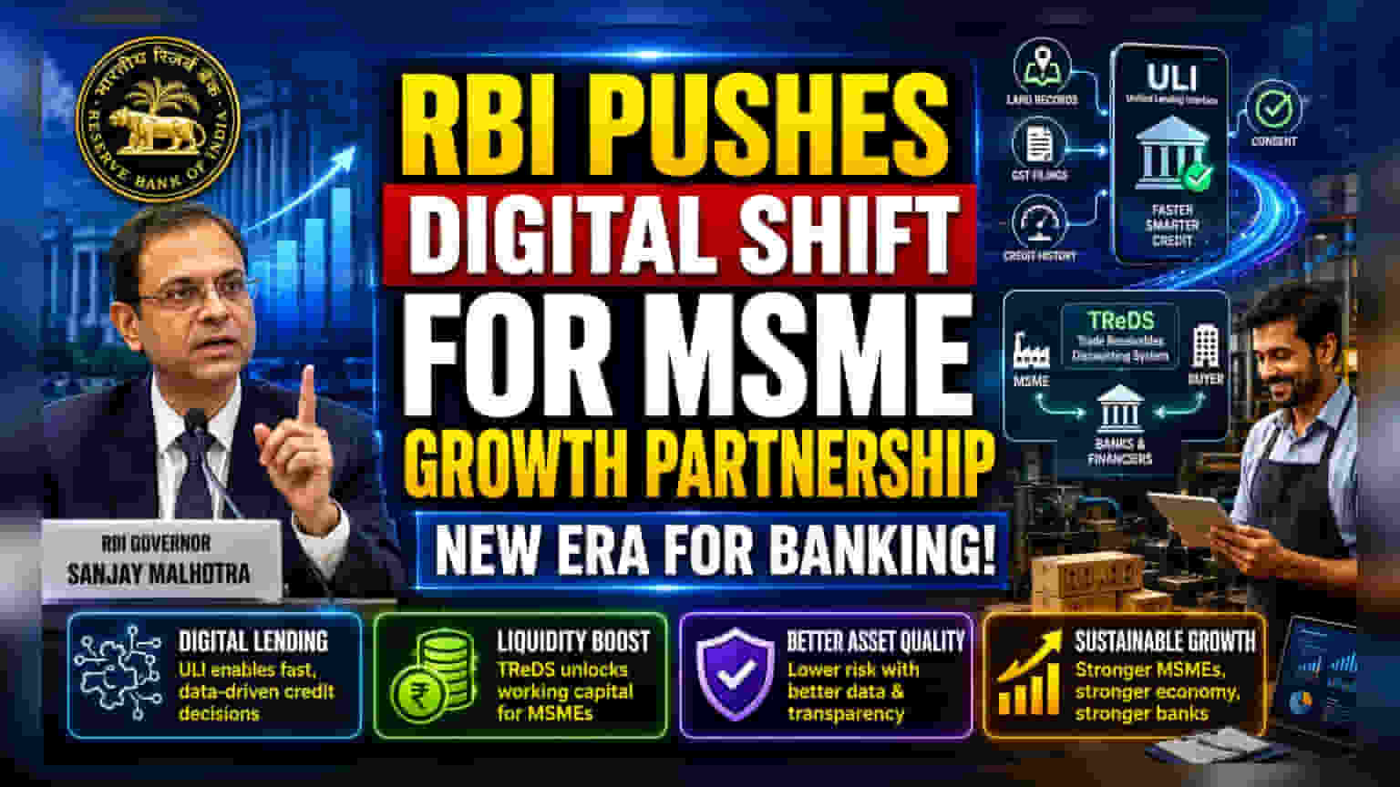 RBI கவர்னர் மெஹ்ரா: MSME-களுக்கு வங்கிகள் கூட்டாளியாக மாற வேண்டும்!