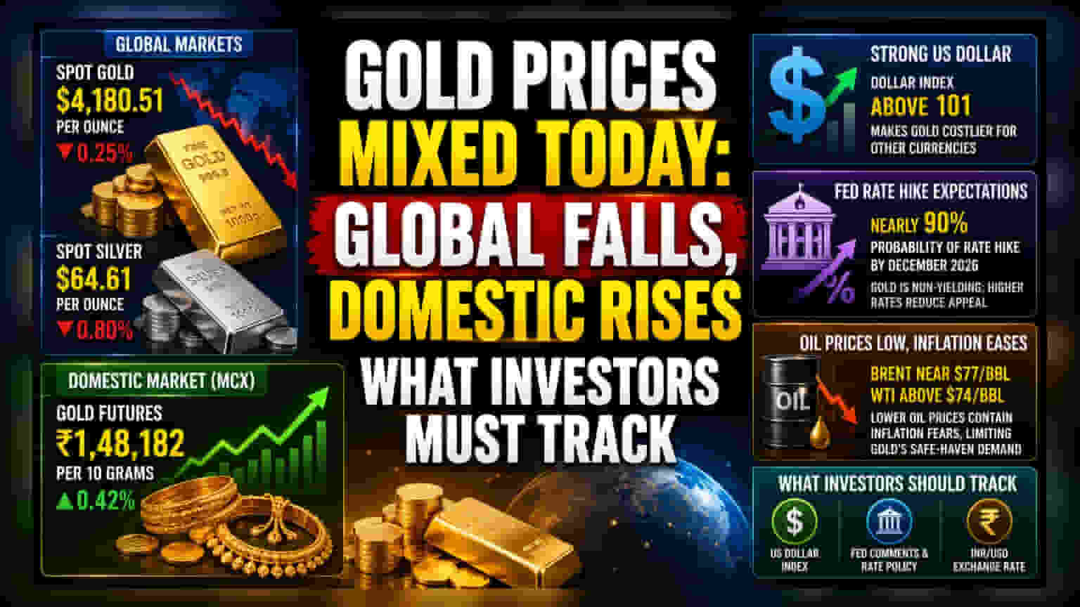 Gold Price Today: ਗਲੋਬਲ ਬਾਜ਼ਾਰ 'ਚ ਗਿਰਾਵਟ, MCX 'ਤੇ ਸੋਨੇ ਦੀਆਂ ਕੀਮਤਾਂ 'ਚ ਵਾਧਾ
