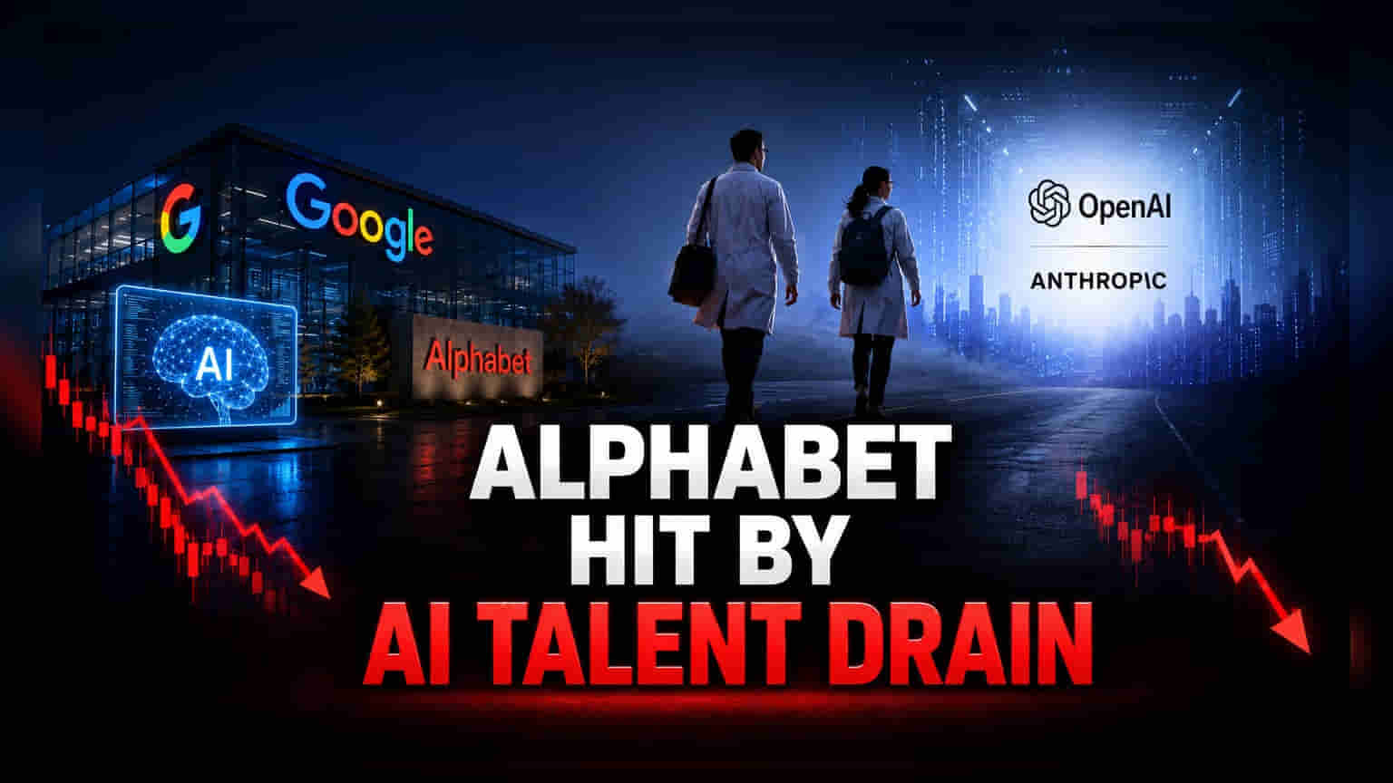 Alphabet Falls 7% As Top AI Talent Departs for Rivals
