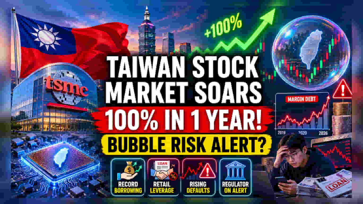 Taiwan Market Rises 100% on AI Boom Amid Rising Debt Risks